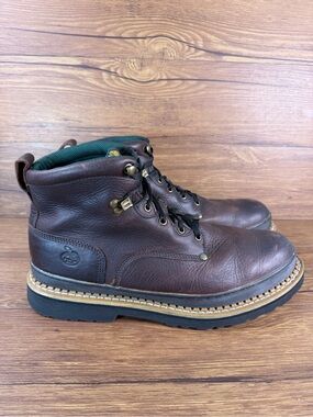Georgia Giant Mens Size 15‎ Brown Classic Leather Lace Up Work Boots Shoes